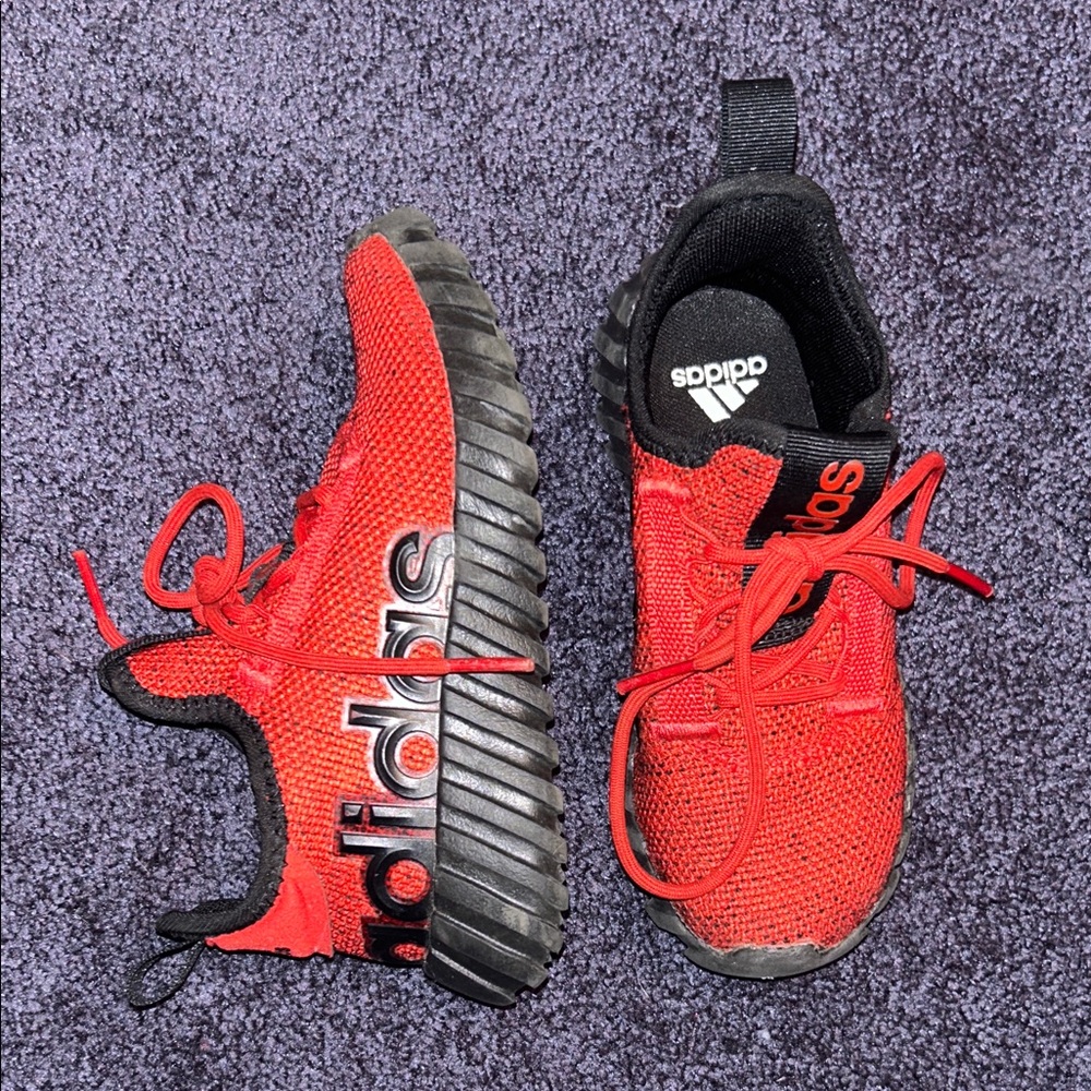 Adidas Kids Red and Black Sneakers